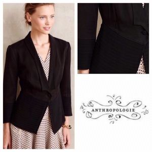 Anthropologie Fleur Wood Black Blazer